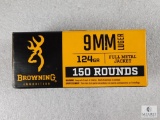 150 Rounds Browning 9mm Luger FMJ 124 Grain Ammo