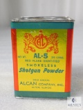 Alcan AL-5 Smokeless Shotgun Powder in Vintage Can (NO SHIPPING)