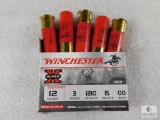 5 Rounds Winchester Super X 12 Gauge 00 Buckshot 15 Pellets 3