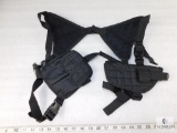 Nylon Shoulder Holster w/ Double Mag Pouch - Fits Most Compact Autos