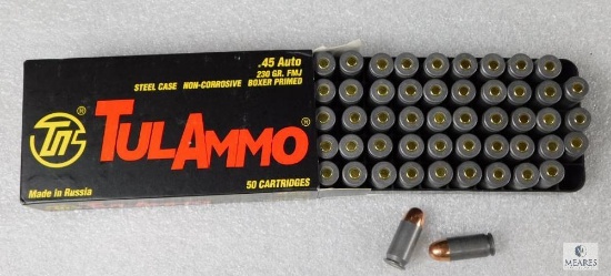 50 Rounds Tula .45 ACP Ammo. 230 Grain FMJ