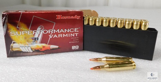 20 Rounds Hornady Superformance .243 Winchester Ammo. 75 Grain V-Max