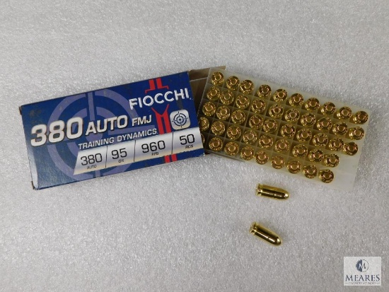 50 Rounds Fiocchi .380 ACP Ammo. 95 Grain FMJ