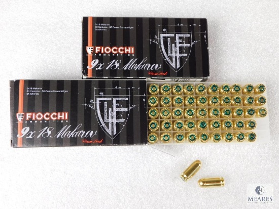 100 Rounds 9mm Makarov Ammo. 95 Grain FMJ