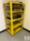 Yellow Metal Storage Shelf and Contents