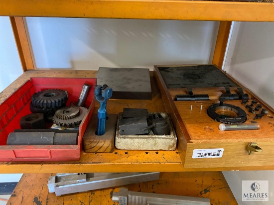 Lot of Shell Mills, Grinder Dresser, and Precision Positive Stop