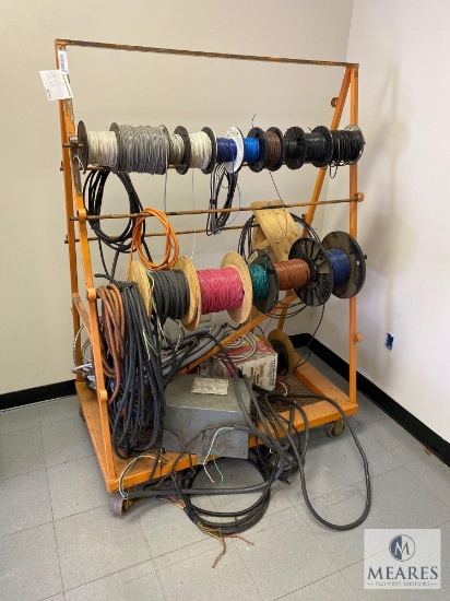 Rolling Metal Wire Cart with Contents