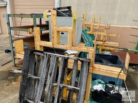 Metal Racks Behind Building - Metal Racks and Scrap