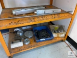 Bottom Two Shelves of Rolling Cart - Assorted Scrap Metal