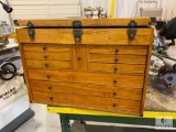 Wooden Millwork Storage Chest/Toolbox with Contents