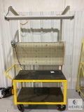 Rolling Metal Cart with Light Stand