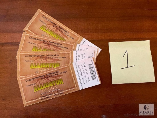 Four Admission Tickets to Alligator Adventures