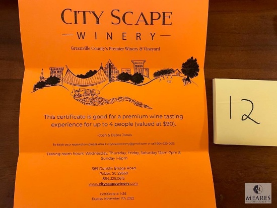 Wine Tasting for Four at City Scape Winery