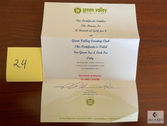 Gold for Four at the Green Valley County Club