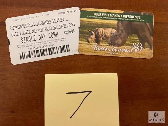 Two Single Day Passes to Bush Gardens