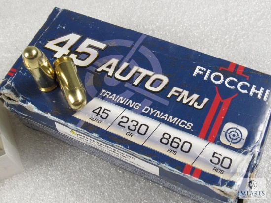 50 Rounds Fiocchi 45 ACP Ammo 230 Grain 860FPS