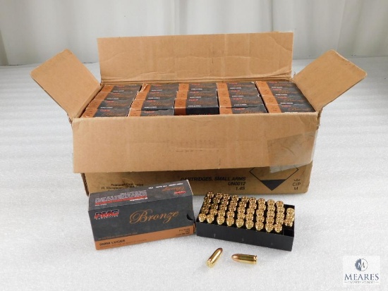 1000 Rounds PMC 9mm Ammo 115 Grain FMJ (Full Case 20 Boxes of 50 Rounds)