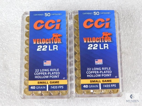 100 Rounds CCI Velocitor .22 LR Ammo 40 Grain Copper Plated Hollow Point 1435 FPS