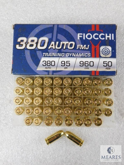 50 Rounds Fiocchi .380 ACP 95 Grain FMJ Ammo