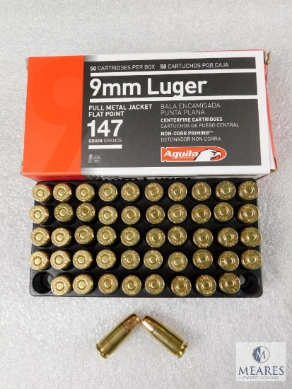50 Rounds Aguila 9mm Luger 147 Grain FMJ Ammo