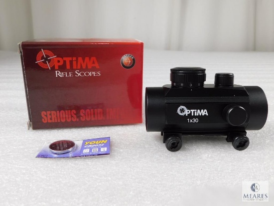 New Optima 1x30 Red Dot Reflex Sight - Adjustable Brightness w/ Weaver Type Mount