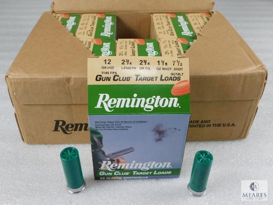 250 Rounds Remington 12 Gauge Shotgun Shells 2-3/4" 1-1/8 oz 7.5 Shot - Full Case!