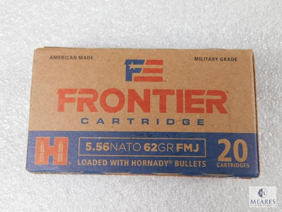 20 Rounds Hornady Frontier 5.56 Nato 62 Grain FMJ Ammo