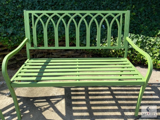 Green Metal Outdoor Park Bench