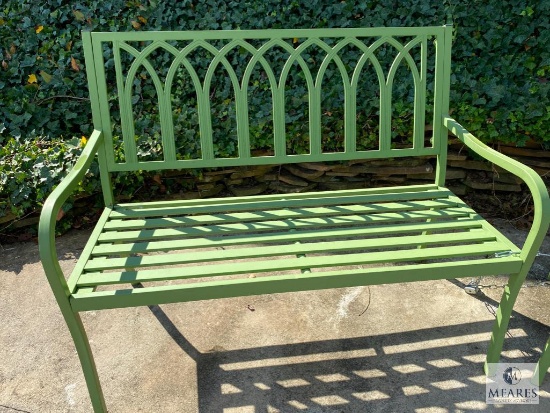 Green Metal Outdoor Park Bench