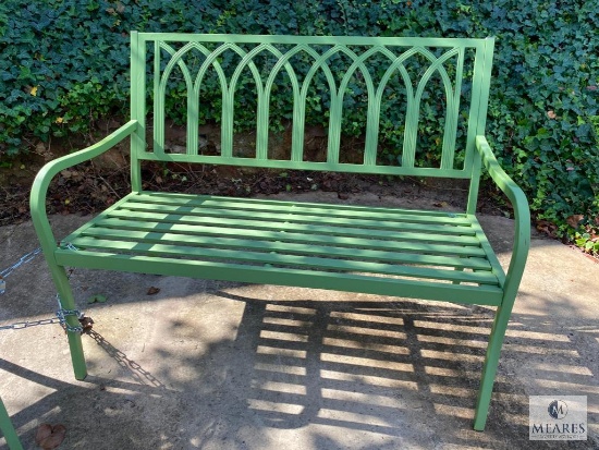 Green Metal Outdoor Park Bench