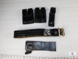 US Military MP Gear Patent Leather - Belt, Double Mag Pouches, Baton Holder and Mace Pouch