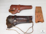 Lot 2 Leather Holsters and Pouch