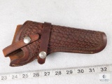 Handmade Viking Leather Basketweave Holster fits: Medium Revolvers up to 6 