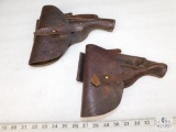 2 European Leather Flap Holsters