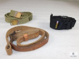 2 Rifle Slings (1 Leather) & an Ammo Sling