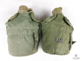 2 US Military Vietnam Canteens with Covers