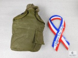 US Military Canteen with Nylon Cover and Magnet Support Troops Ribbon