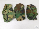 Lot of 3 US Military Molle Ammo Double Mag Pouches