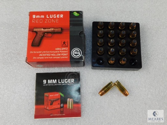 20 Rounds 9MM Luger Red Zone 124 Grain Jacketed Hollow Point