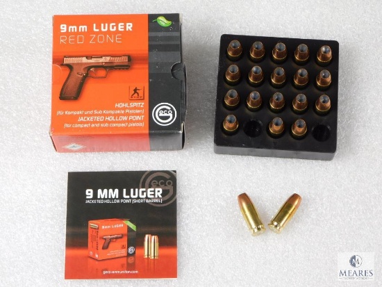 20 Rounds 9MM Luger Red Zone 124 Grain Jacketed Hollow Point