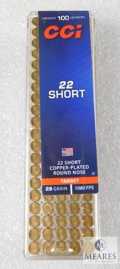 100 Rounds CCI .22 Short Ammo. 29 Grain Copper Plated 1080 FPS
