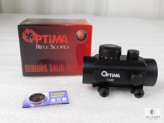 New Optima Red Dot Sight With Adjustable Brightness and Weaver Style Mount. Works on Rifle, Pistol