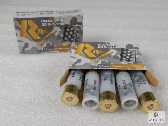 10 Rounds Rio 12 Gauge Buckshot. 2 3/4" 00 Buck 9 Pellet