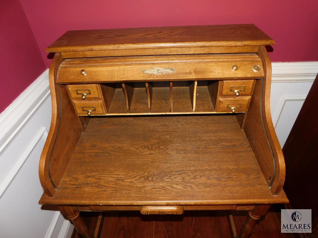 American Lifestyles Wood Roll Top Desk Proxibid