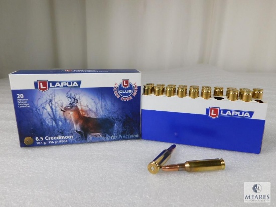 20 Rounds Lapua 6.5 Creedmoor 156 Grain Ammo