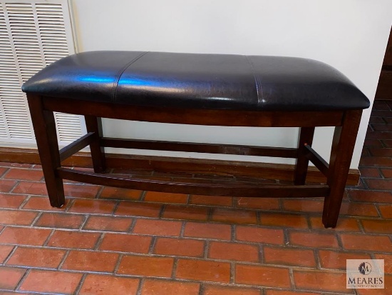 Wooden Bench with Cushioned Top