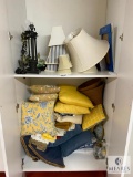 Contents of Cabinet Section - Lamps, Lamp Parts and Cushions