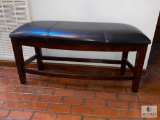 Wooden Bench with Cushioned Top