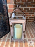 Decorative Metal Candle Lamp with Opening Front Door
