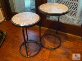 Round-top Stacking Side Tables - Globe Pattern Tops